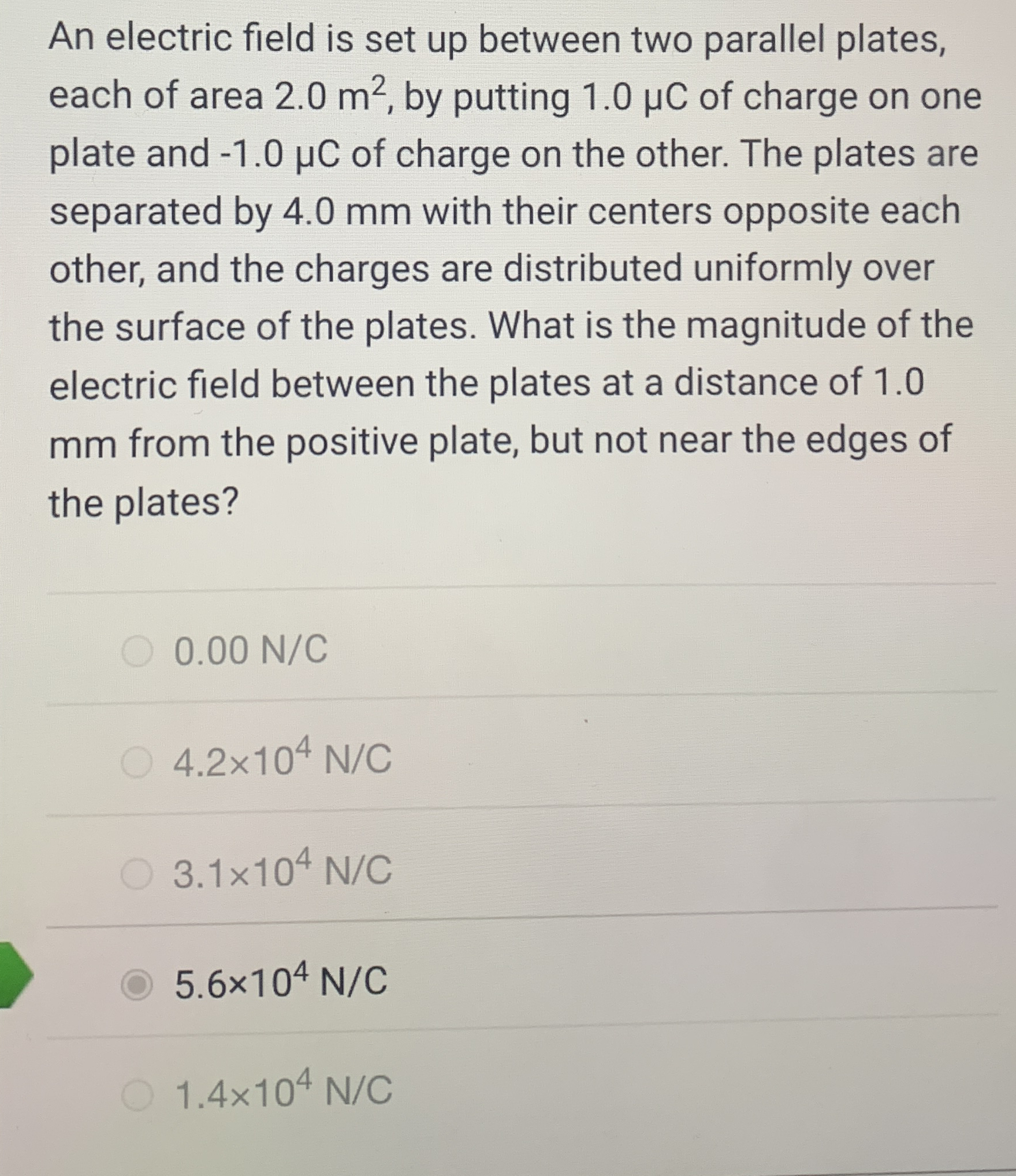 An electric field is set up between two parallel