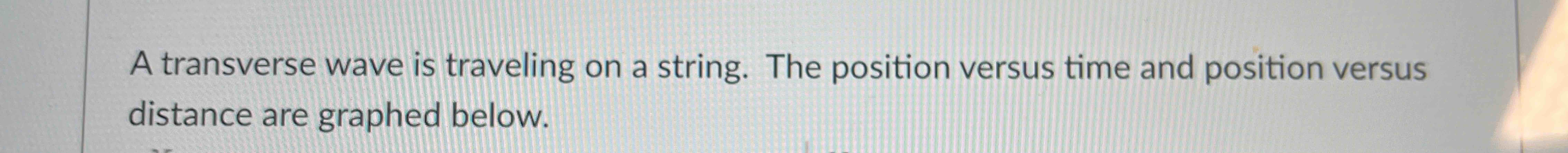 A transverse wave is traveling on a string. The