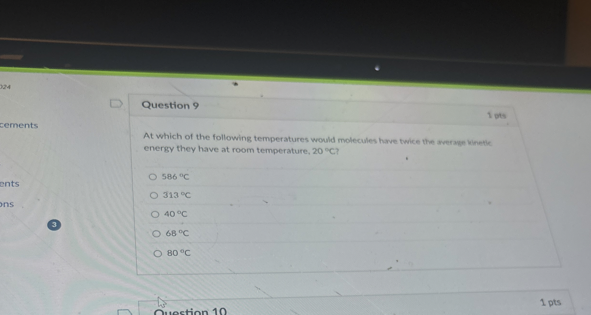 9 2 4 cements Question 9 1 pts At which of the