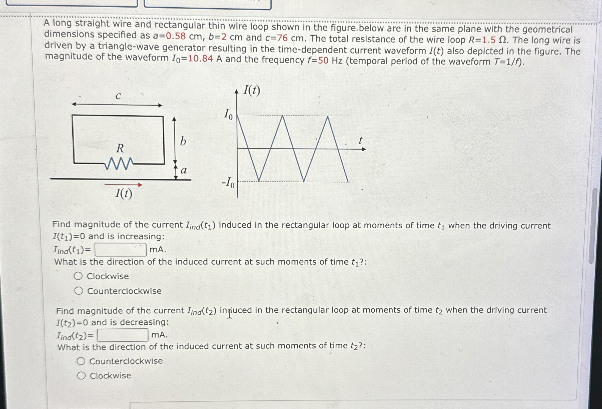 PLEASE SOLVE A long straight wire and rectangular