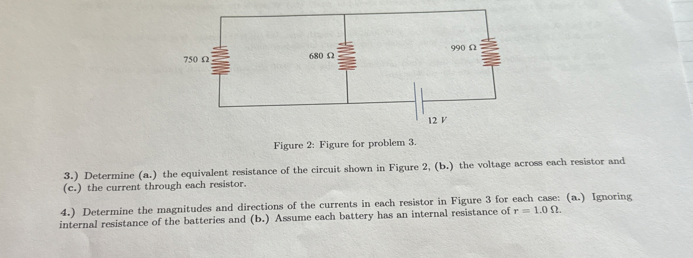 Figure 2 : Figure for problem 3 . 3 . ) Determine