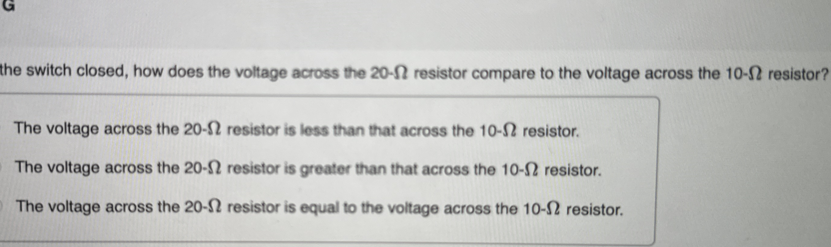the switch closed, how does the voltage across