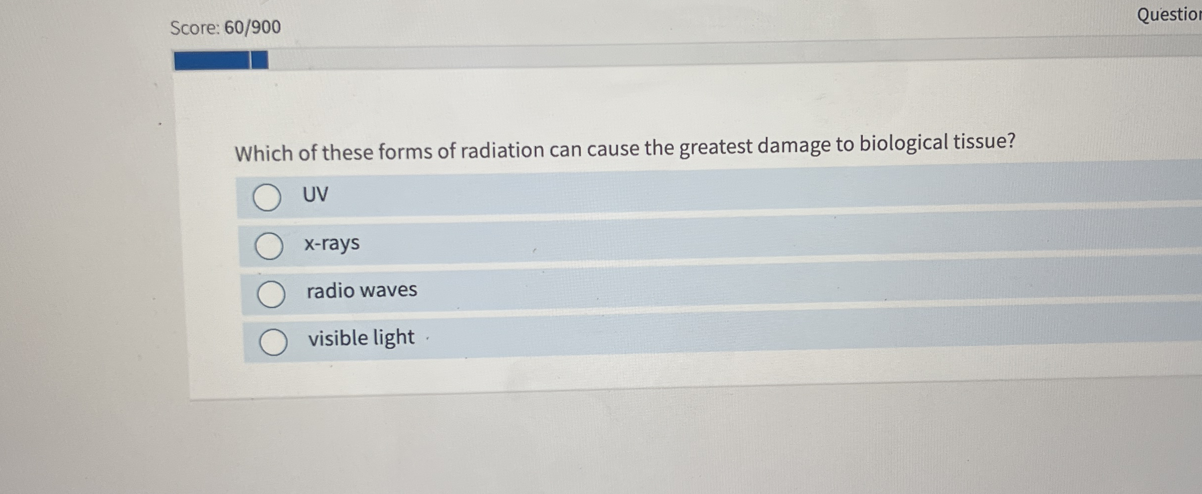 Score: 6 0 / 9 0 0 Questiol Which of these forms