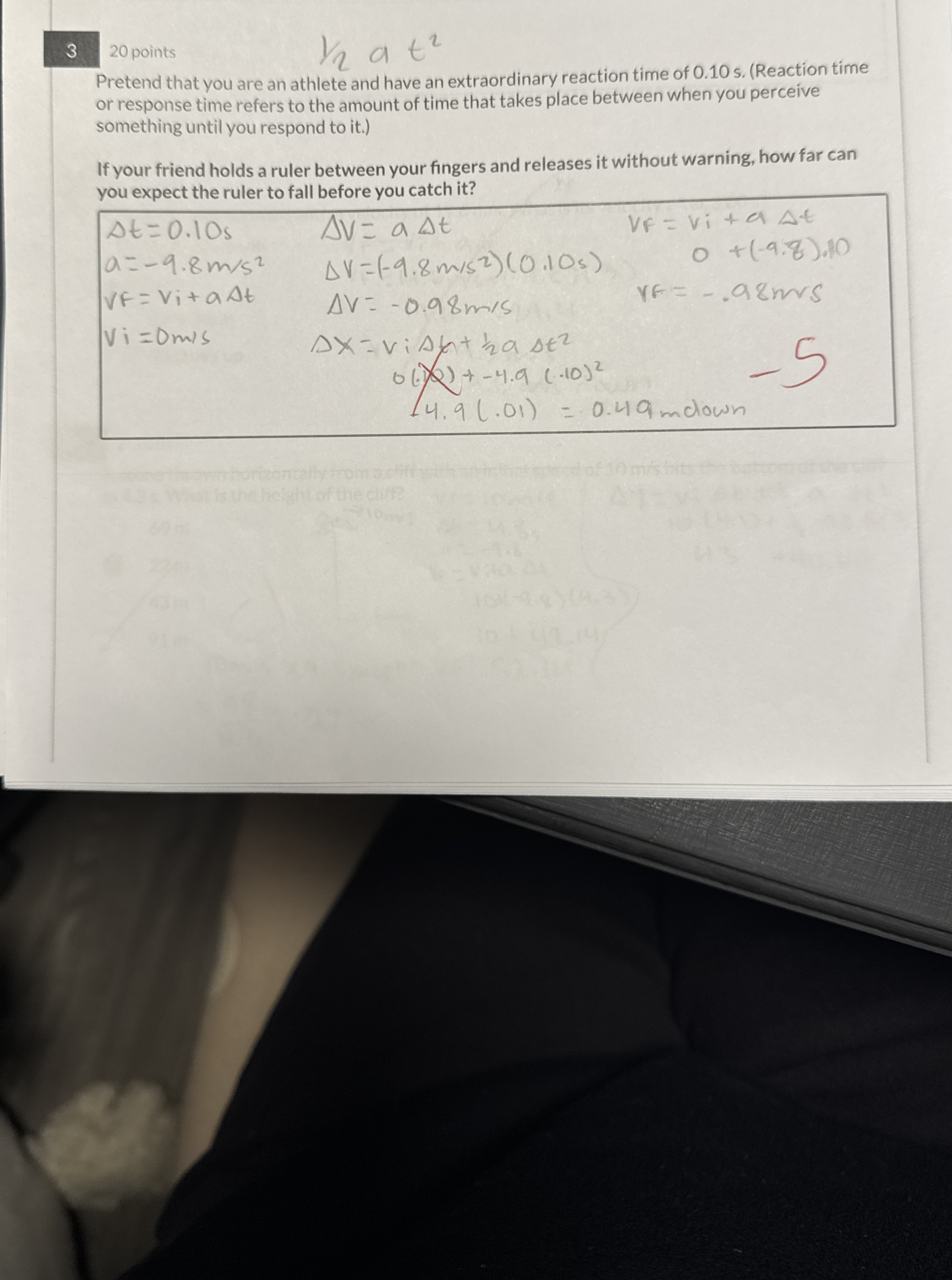 3 2 0 points Pretend that you are an athlete and