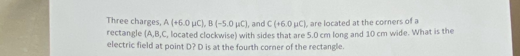 Three charges, A ( + 6 . 0 C ) , B ( - 5 . 0 C )