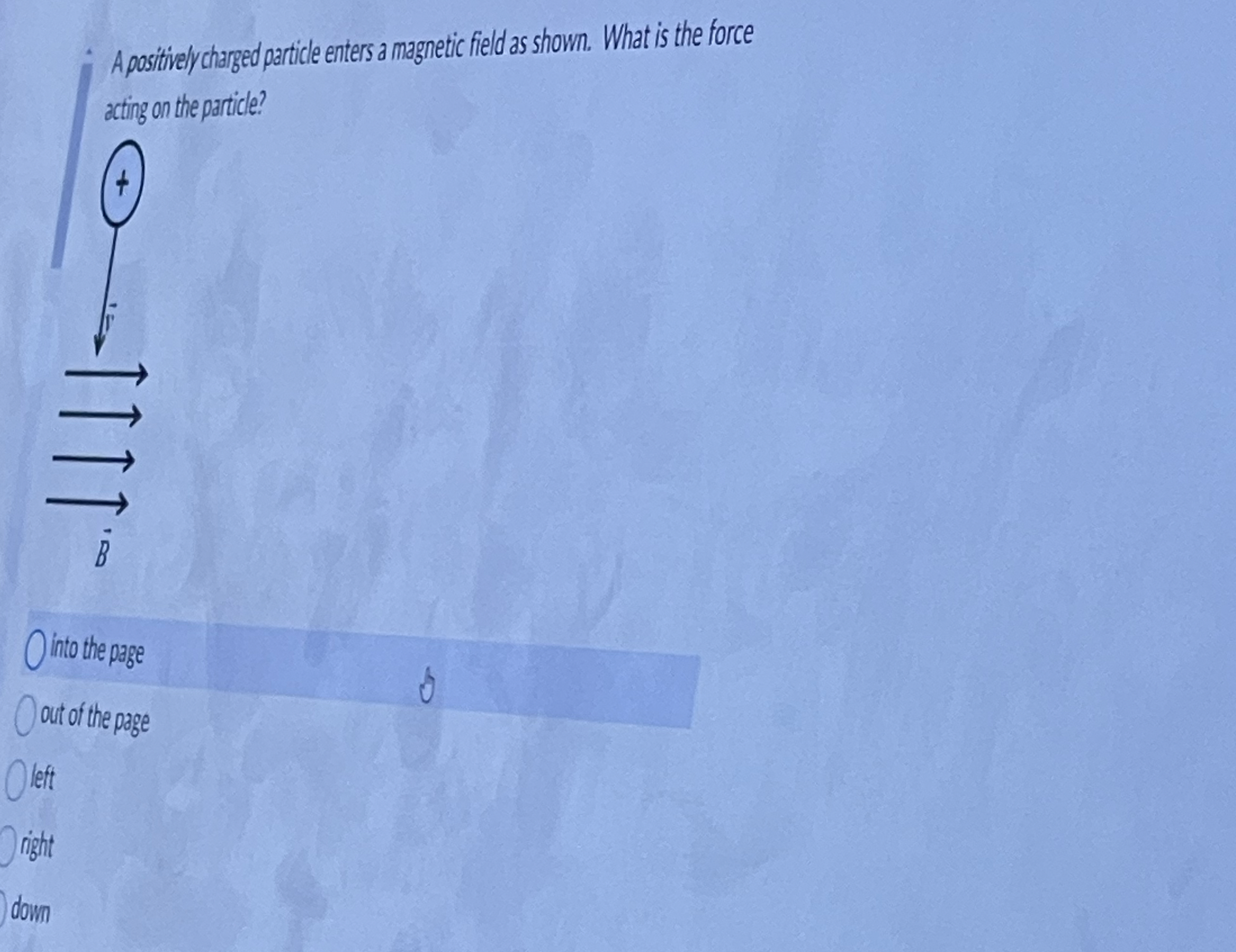 A positively charged particle enters a magnetic