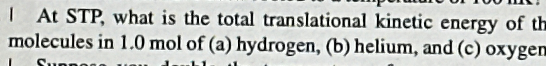 1 At STP , what is the total translational