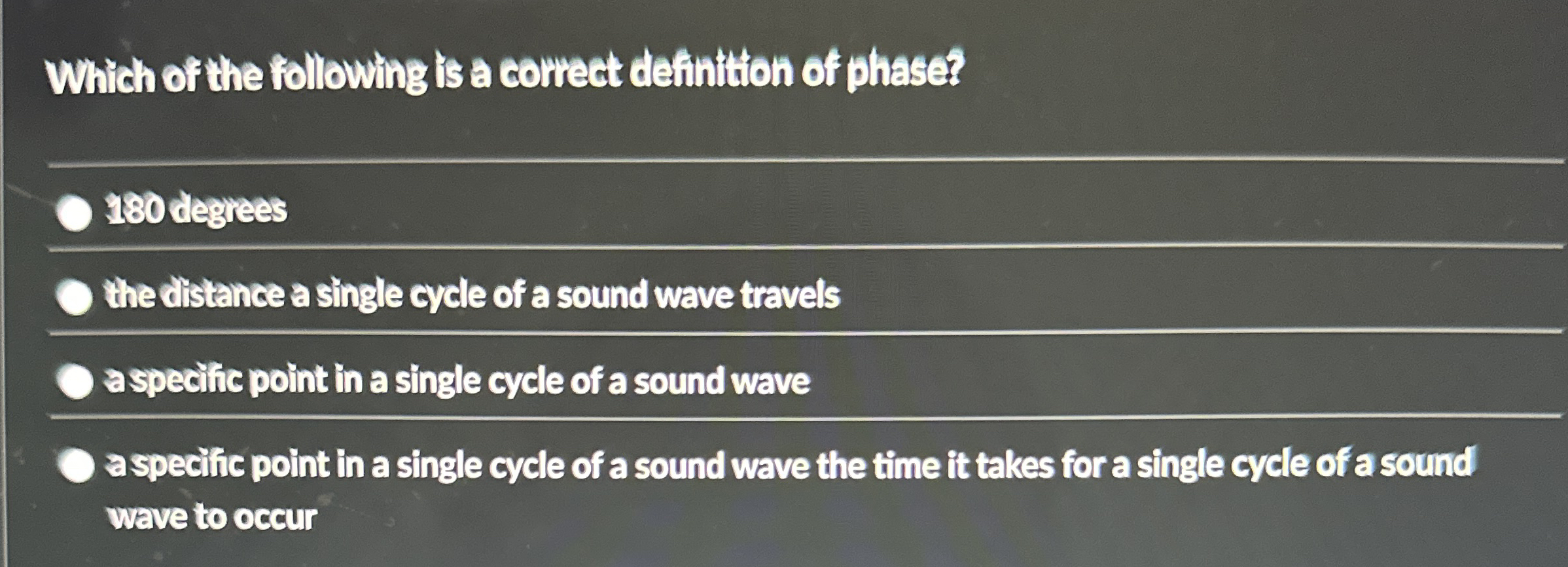Which of the following is a correct defintiton of