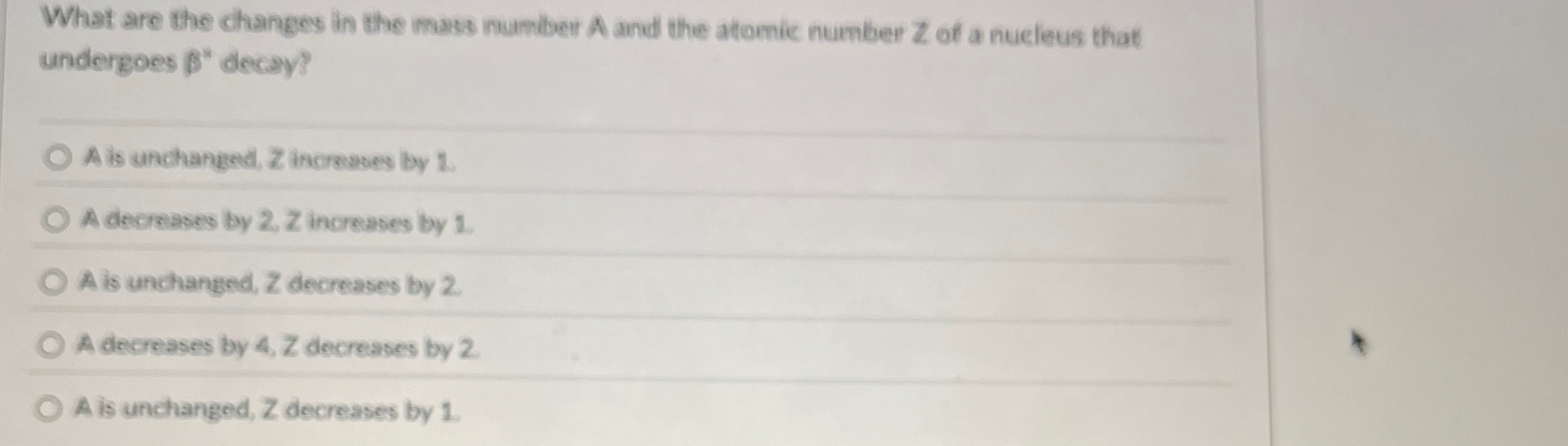 What are the changes in the mass number A and the