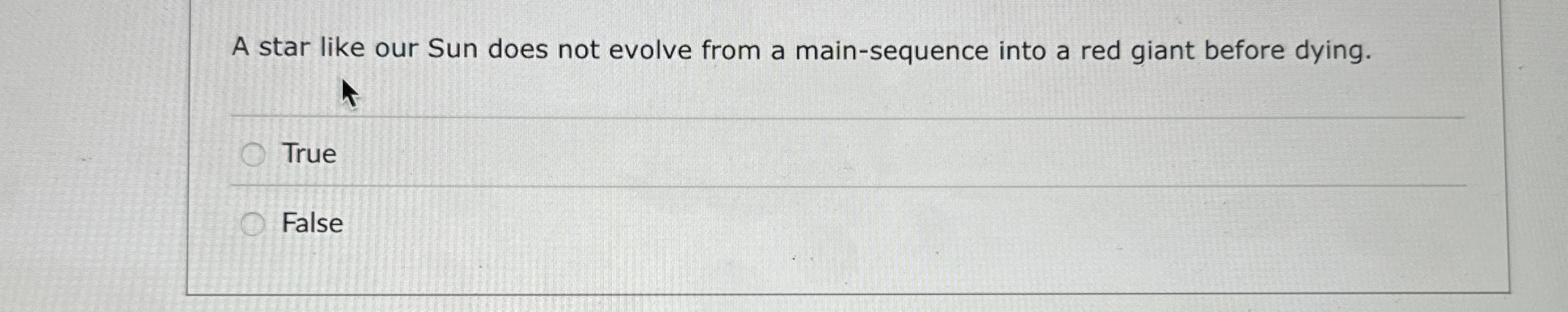 A star like our Sun does not evolve from a main -