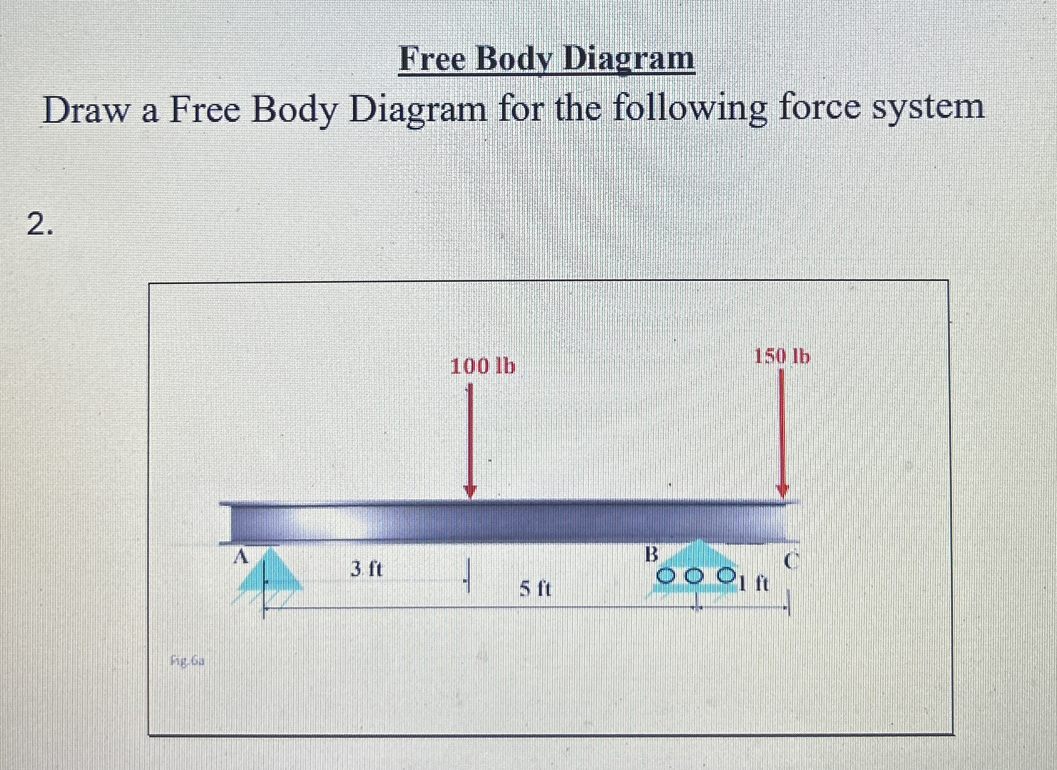Free Body Diagram Draw a Free Body Diagram for