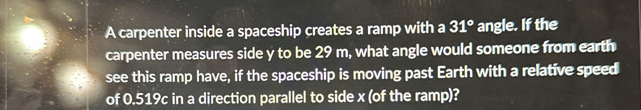 A carpenter inside a spaceship creates a ramp