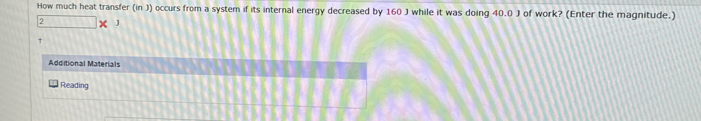 How much heat transfer ( in J ) occurs from a