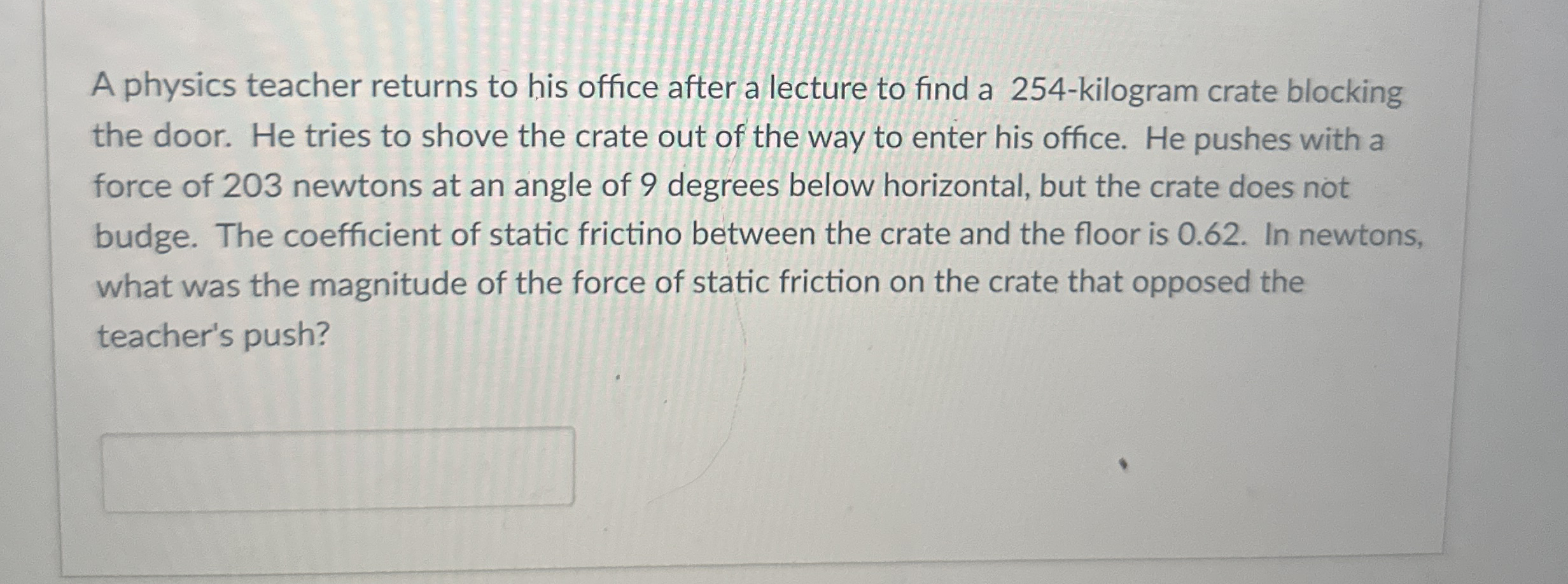 A physics teacher returns to his office after a