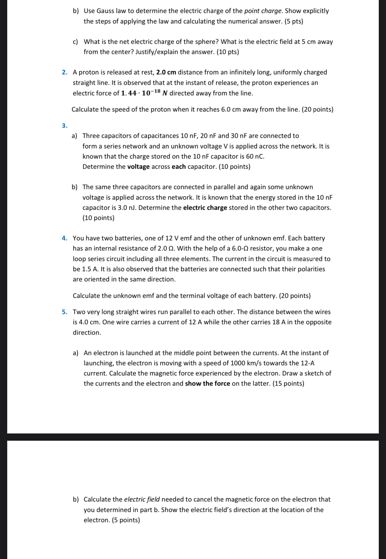b ) Use Gauss law to determine the electric