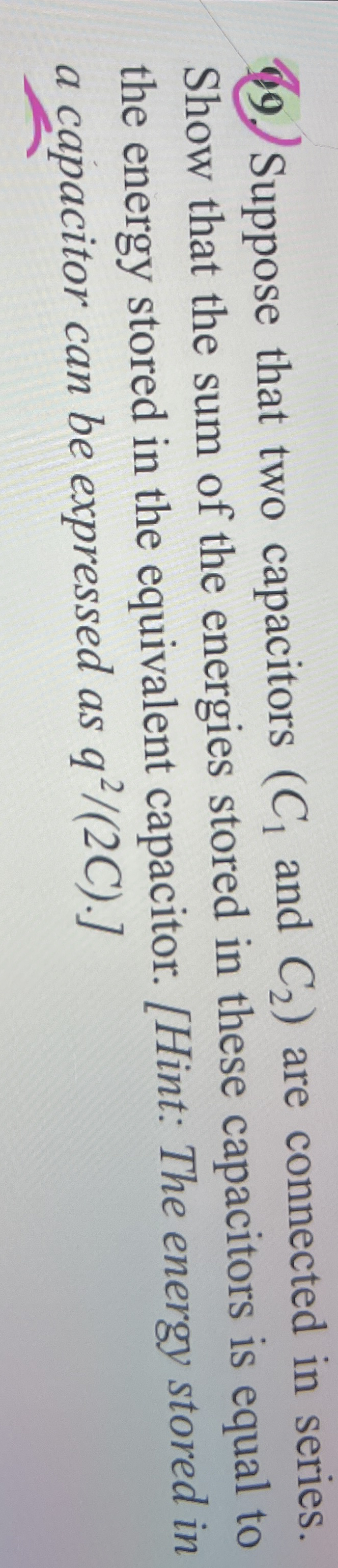 6 9 . ) Suppose that two capacitors and ( : C 2 }