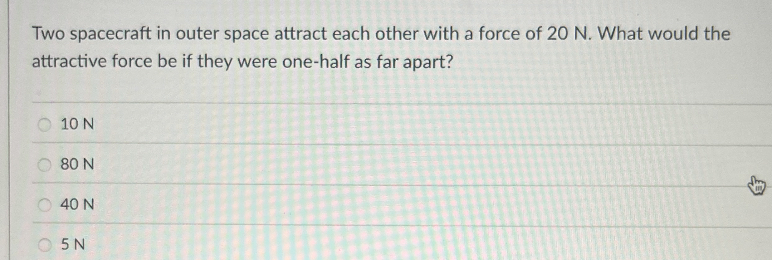 Two spacecraft in outer space attract each other