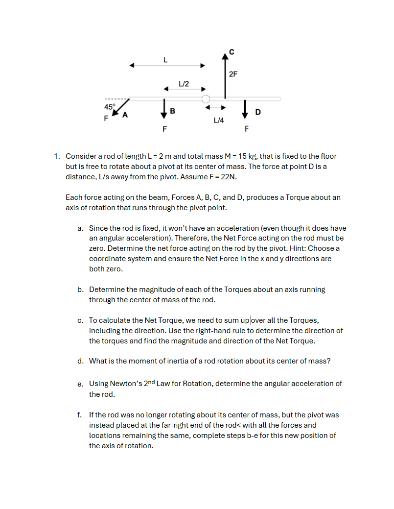1 . Consider a rod of length \ ( L = 2 \ mathrm {