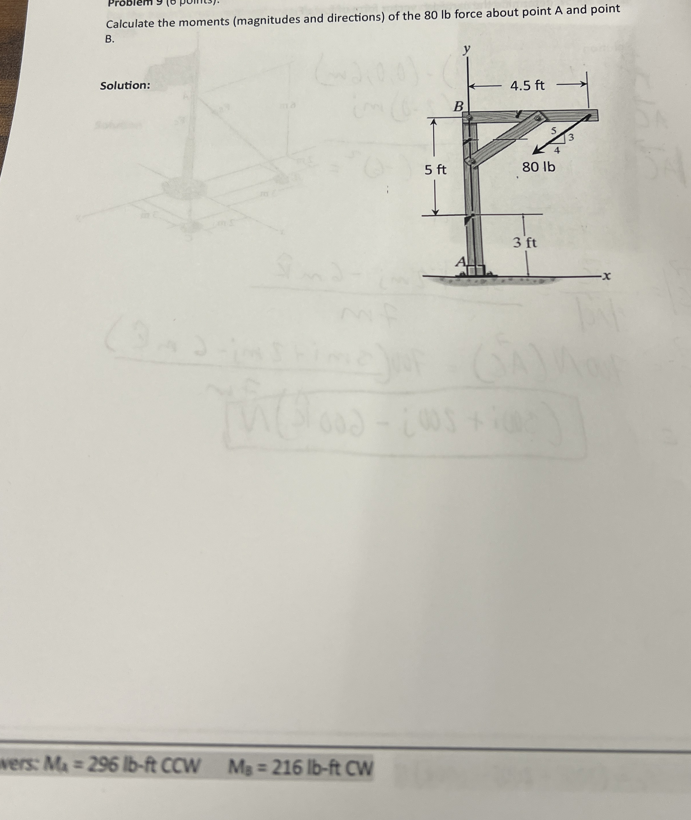Calculate the moments ( magnitudes and directions