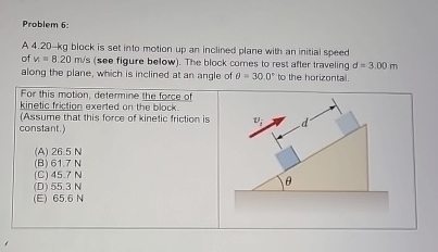 Problem 6 : A 4 . 2 0 - k g block is set into