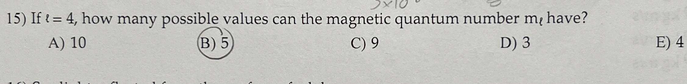 If l = 4 , how many possible values can the