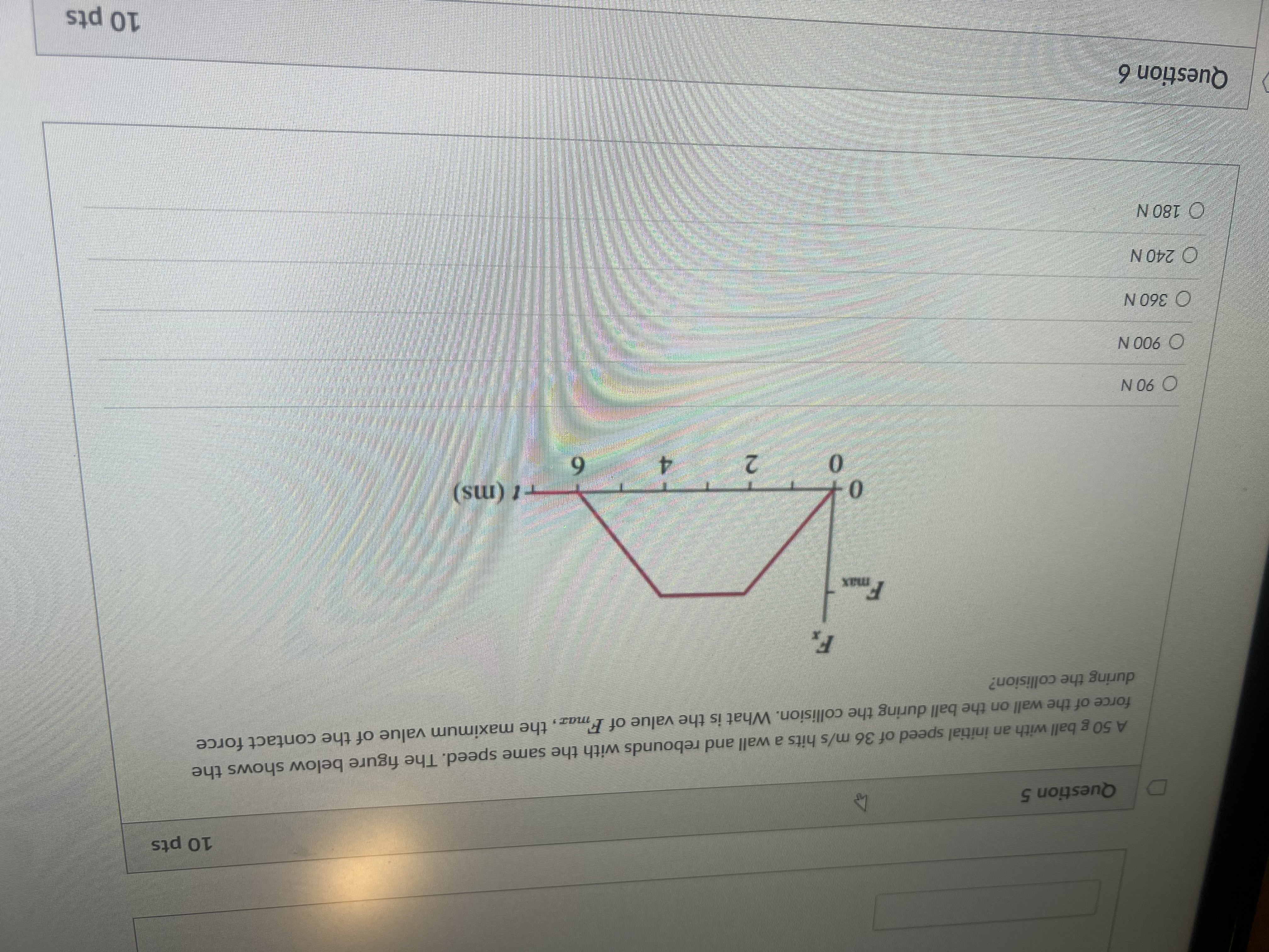 What is Fmax value of the contact force during