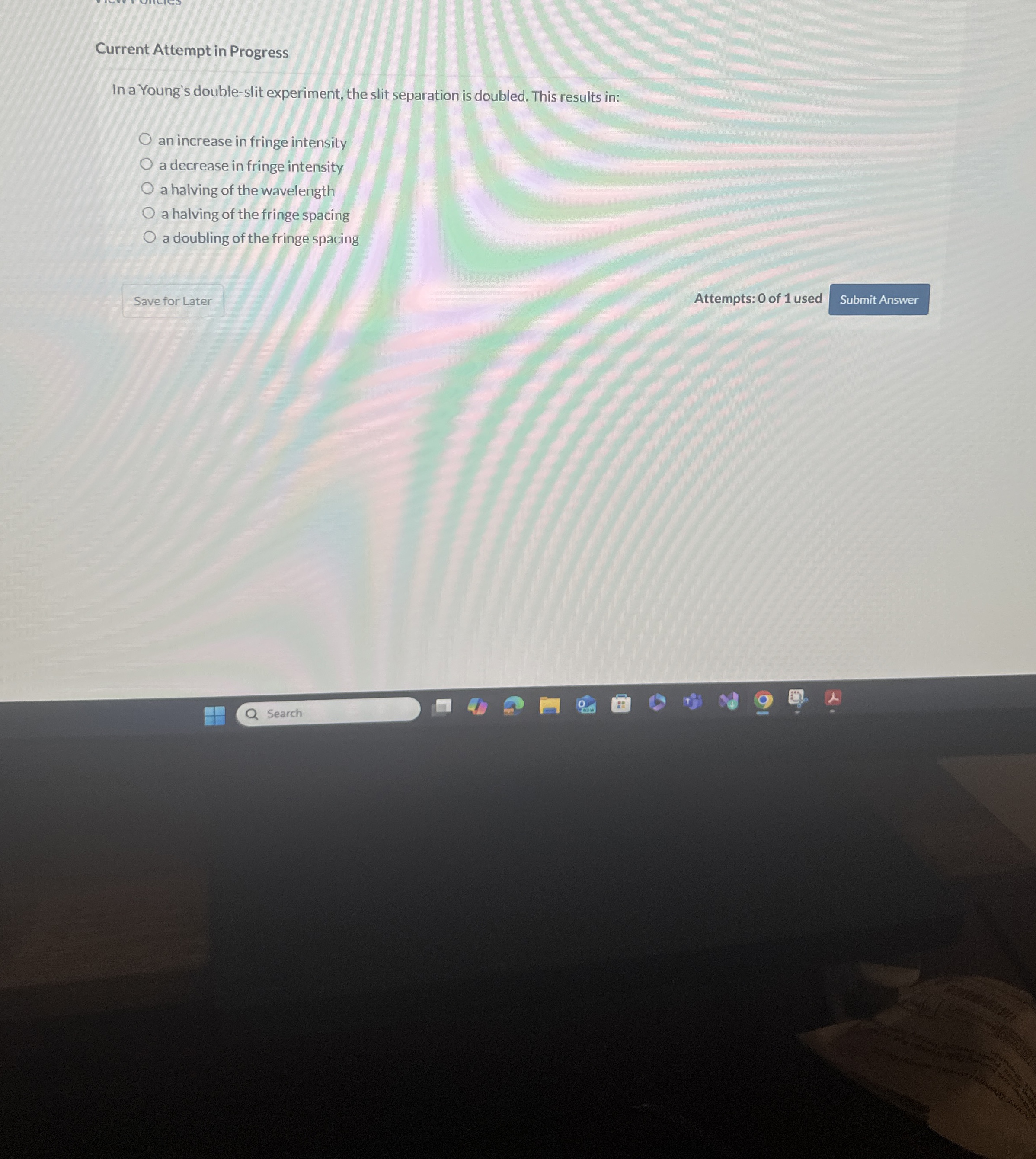 Current Attempt in Progress In a Young's double -