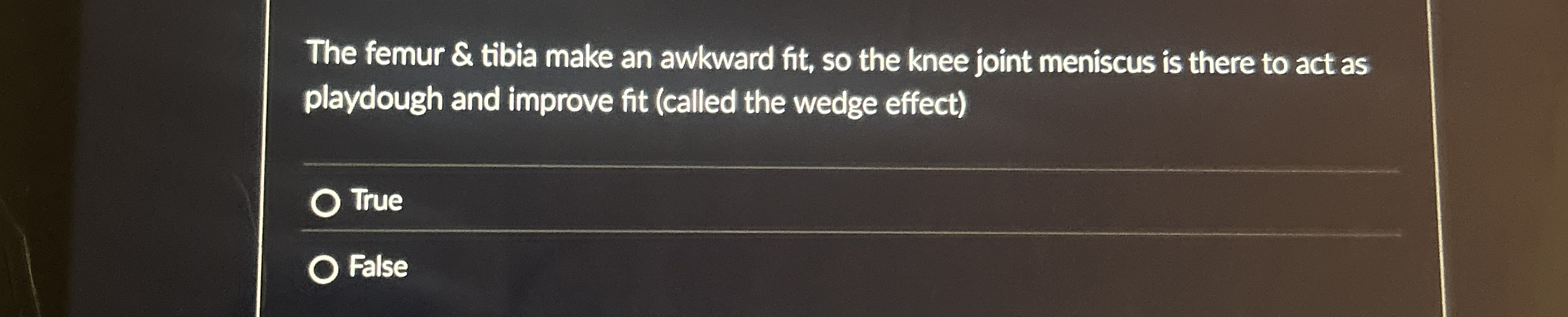 The femur & tibia make an awkward fit, so the