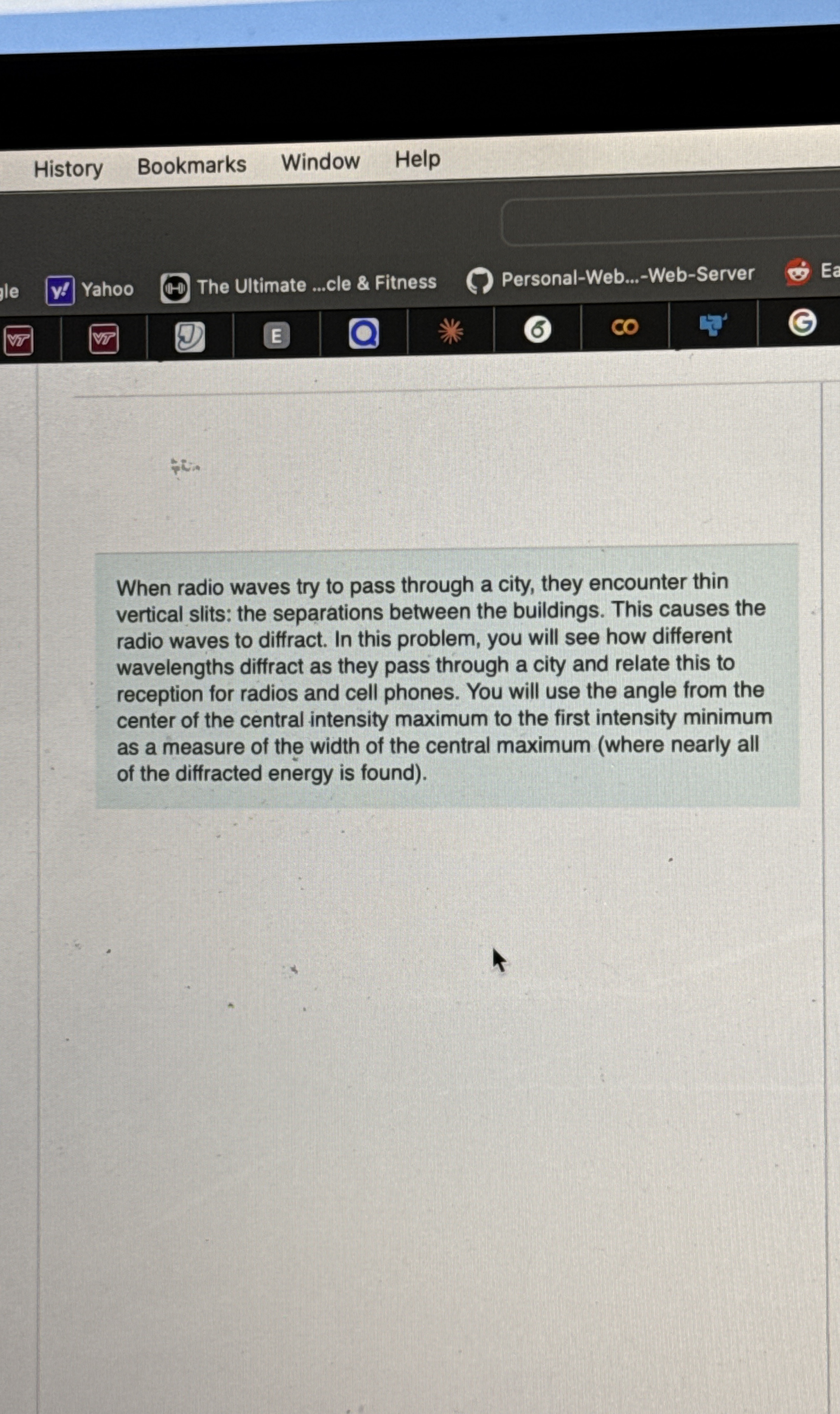 History Bookmarks Window Help Yahoo The Ultimate
