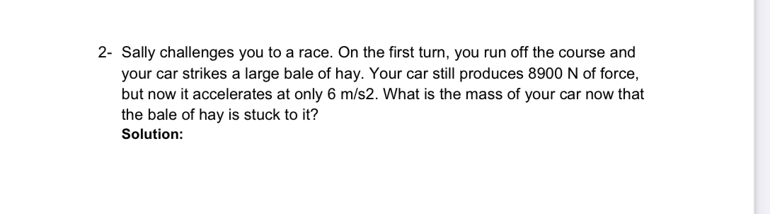 2 - Sally challenges you to a race. On the first