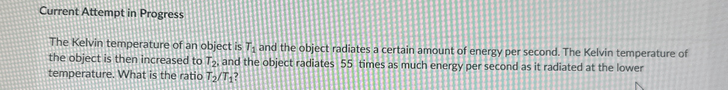 Current Attempt in Progress The Kelvin