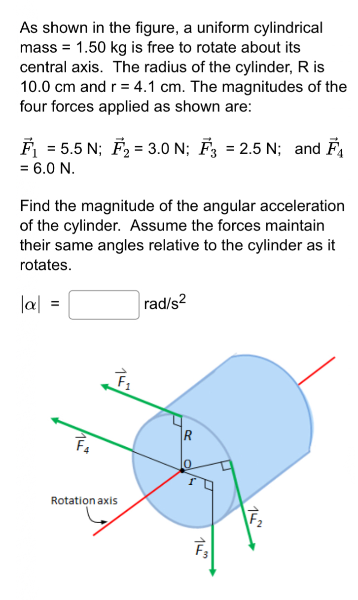 As shown in the figure, a uniform cylindrical