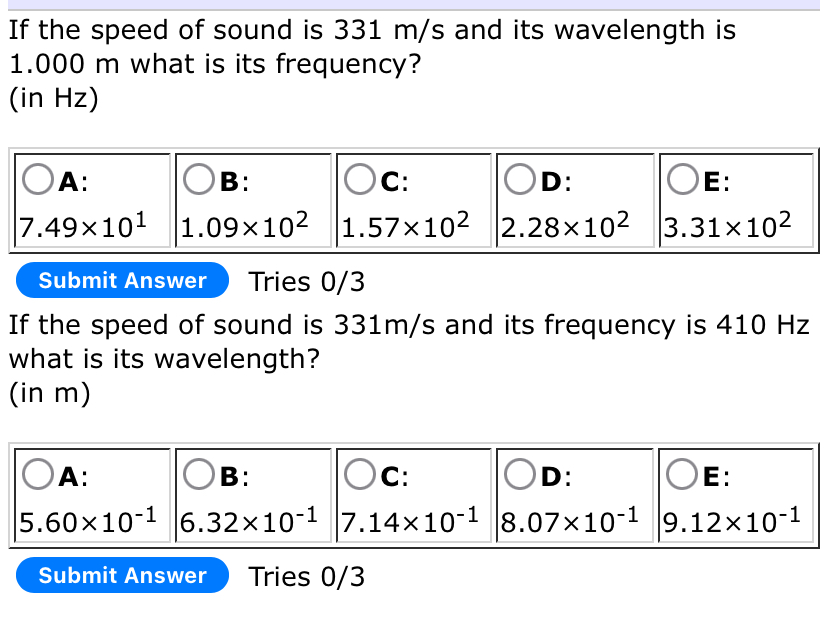 If the speed of sound is 3 3 1 m s and its