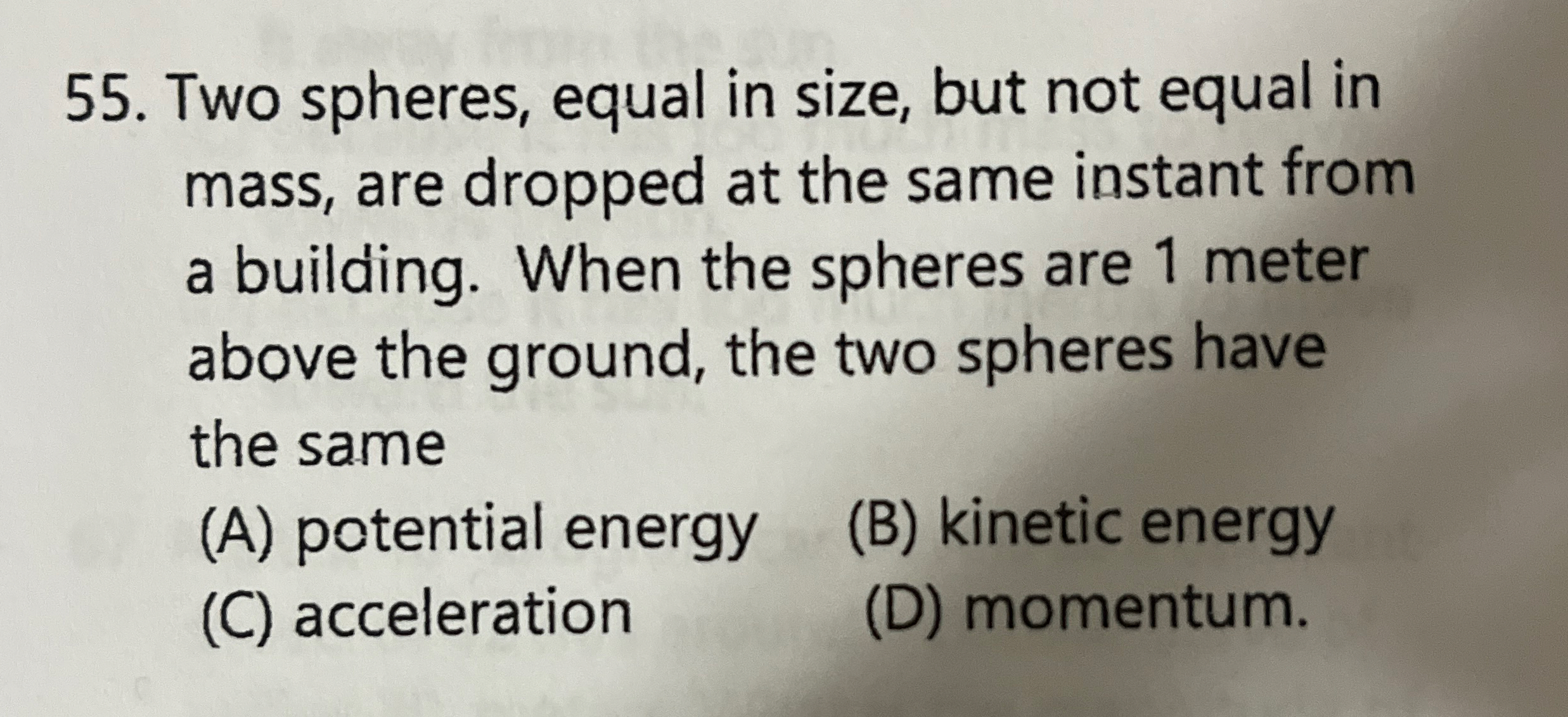 Two spheres, equal in size, but not equal in