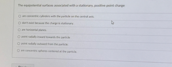 The equipotential surfaces associated with a