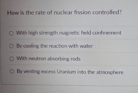 How is the rate of nuclear fission controlled?