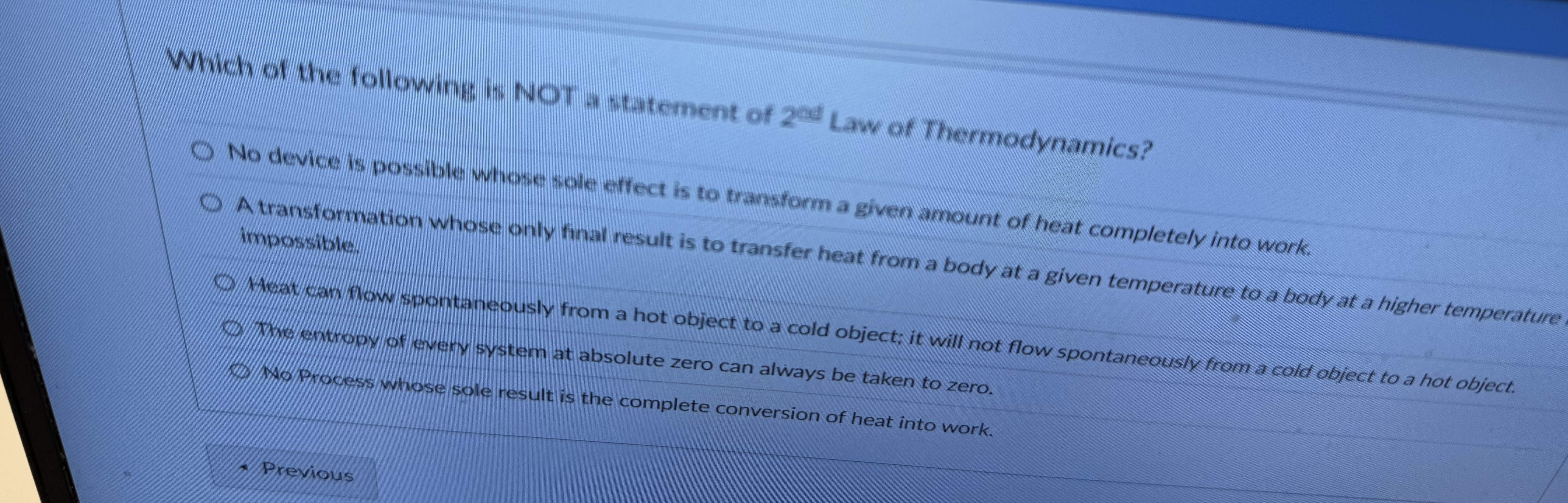 Which of the following is NOT a statement of 2 e