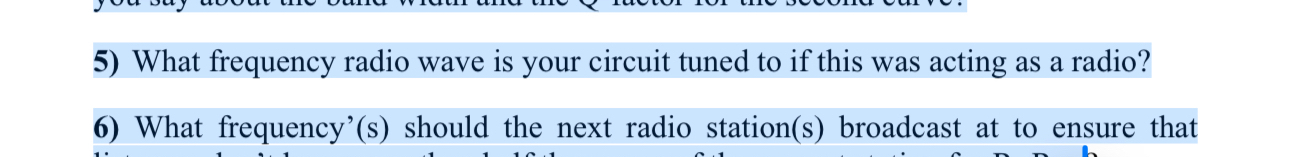 What frequency radio wave is your circuit tuned