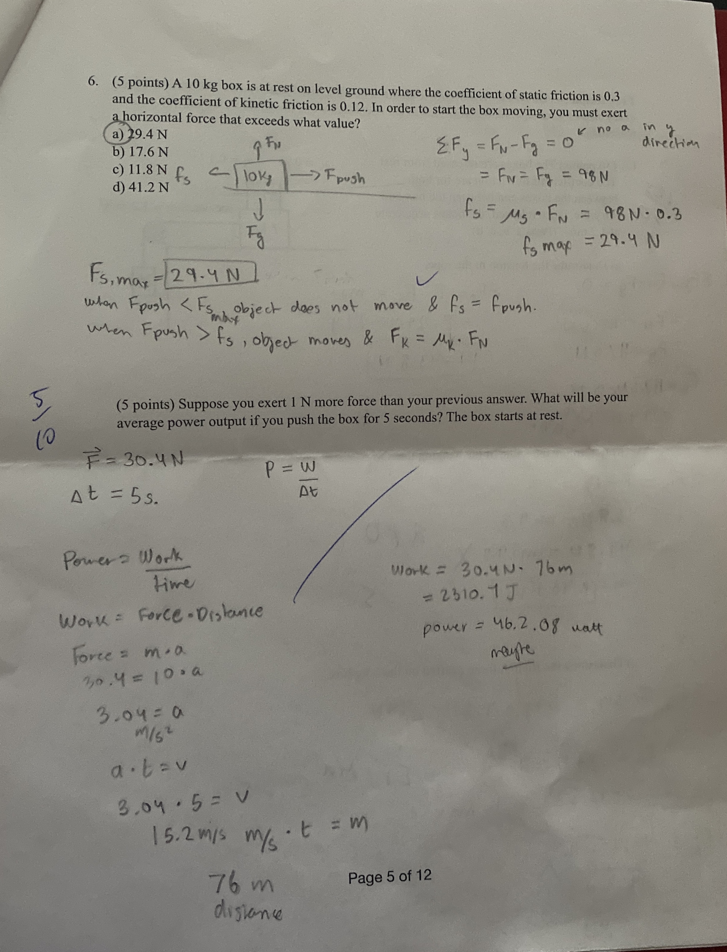 Please solve part 2 , the average power output