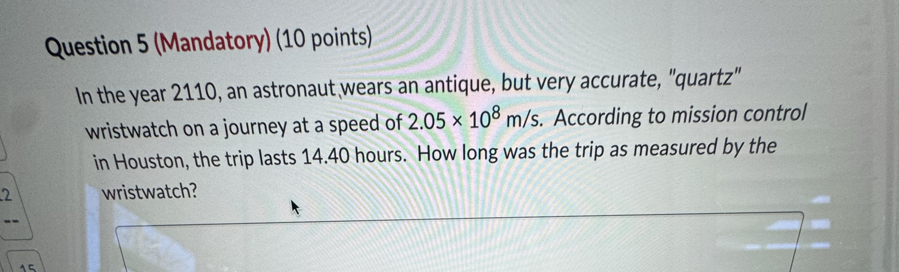 Question 5 ( Mandatory ) ( 1 0 points ) In the