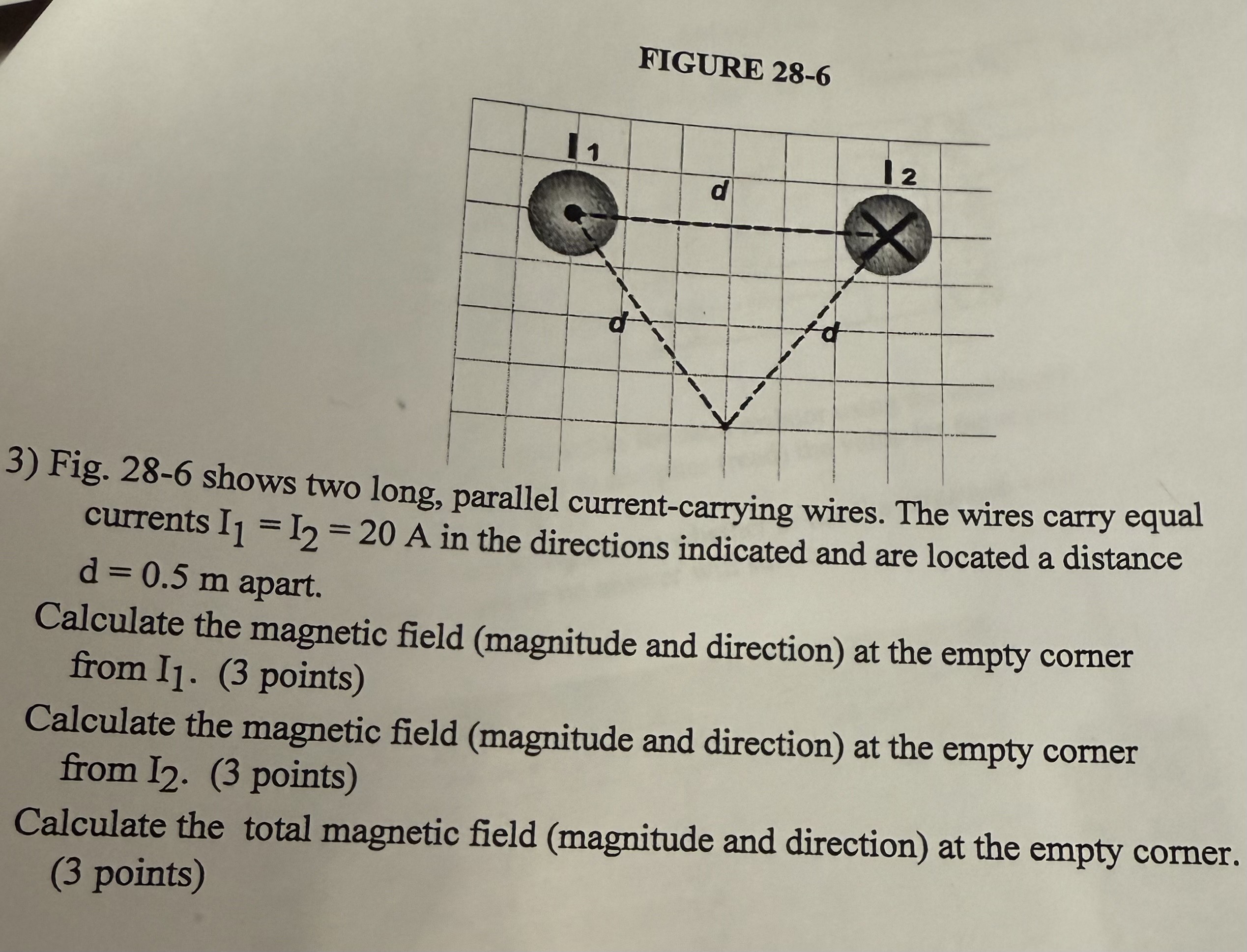 3 ) Fig. 2 8 - 6 shows two long, parallel current