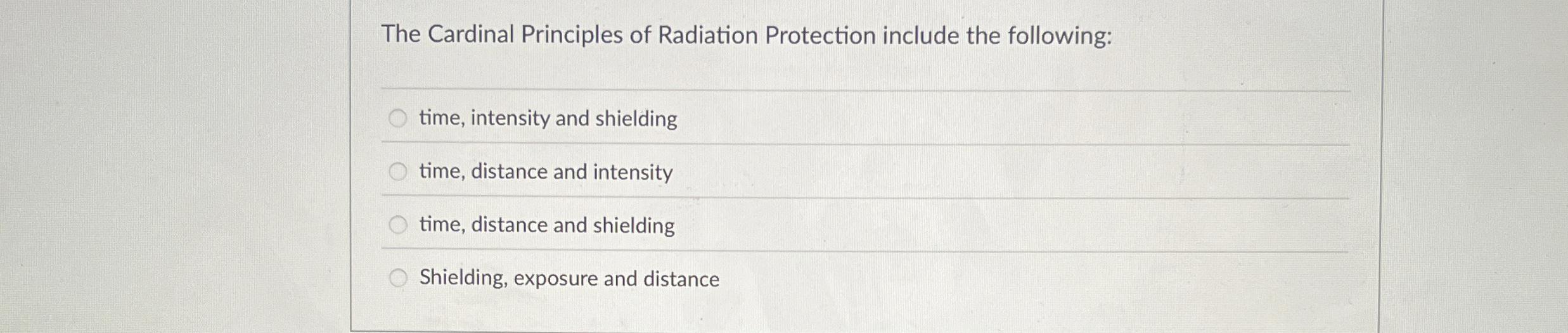 The Cardinal Principles of Radiation Protection
