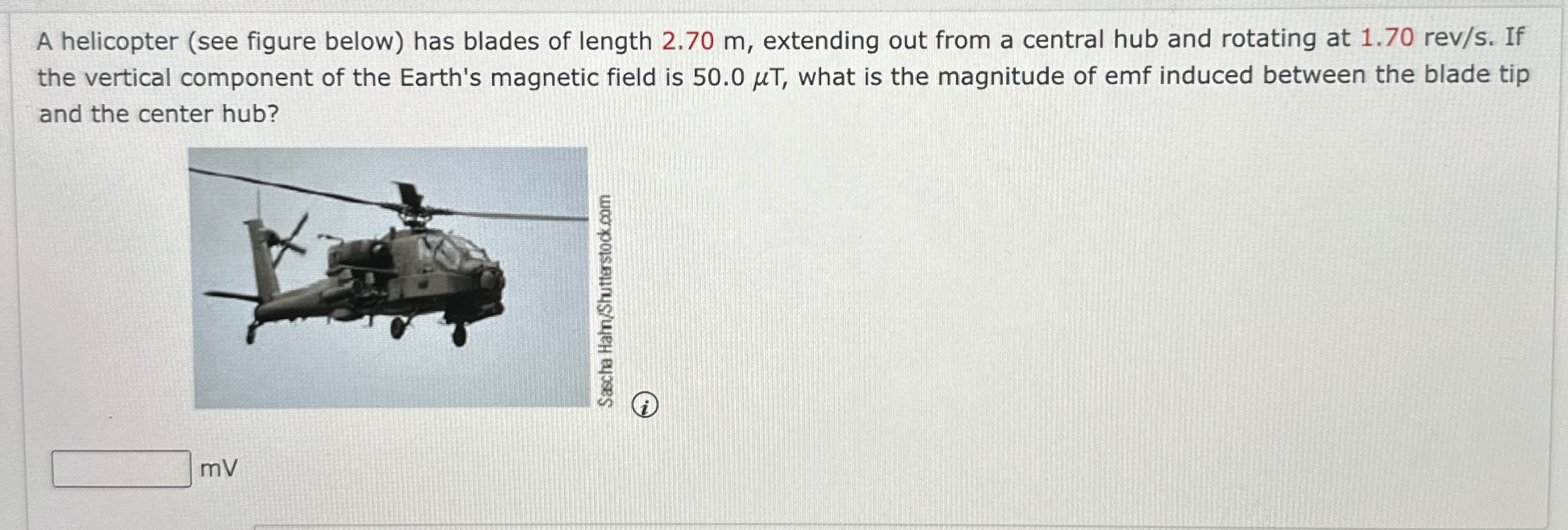 A helicopter ( see figure below ) has blades of