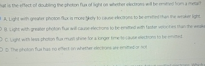 hat is the effect of doubling the photon flux of