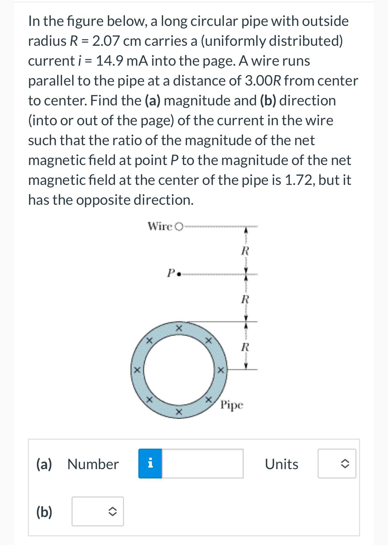 In the figure below, a long circular pipe with