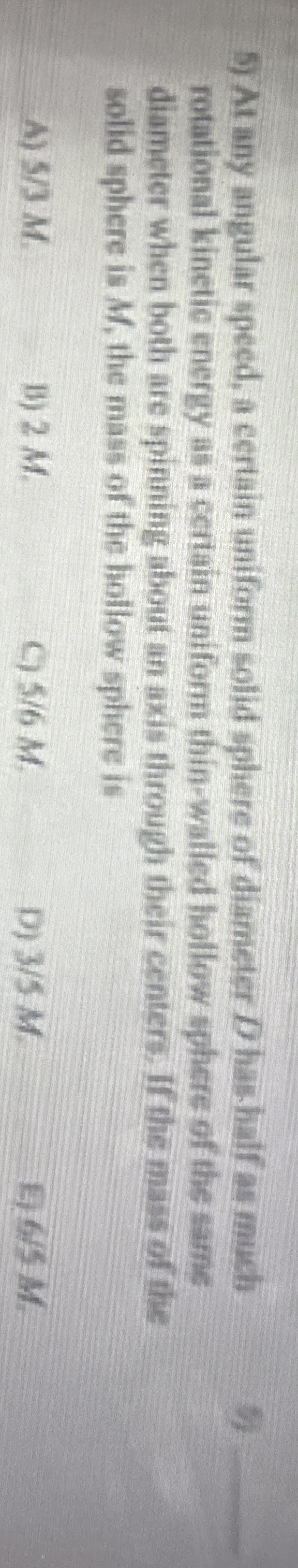 At any angular speed, a certain unifom sold