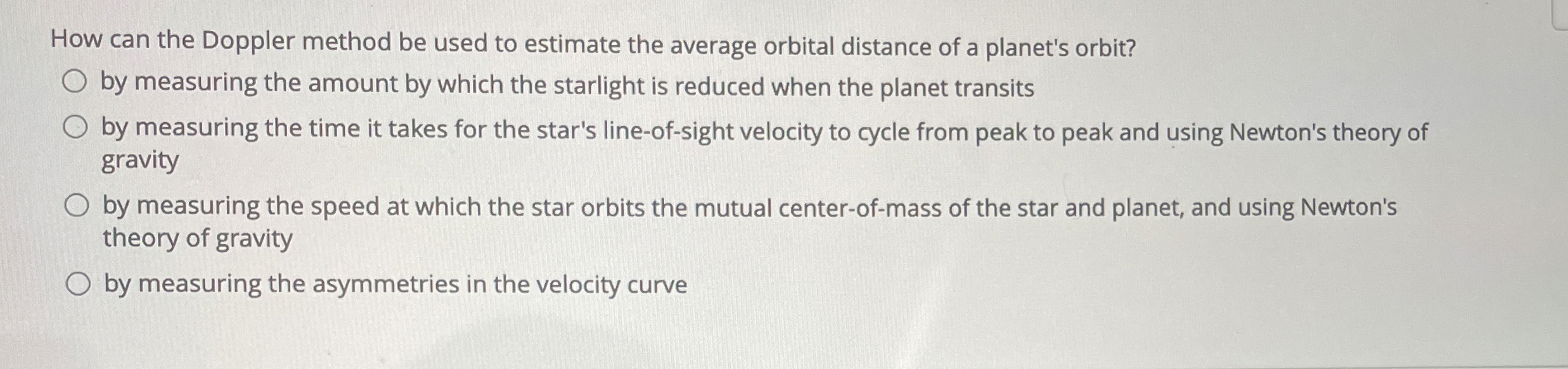 How can the Doppler method be used to estimate