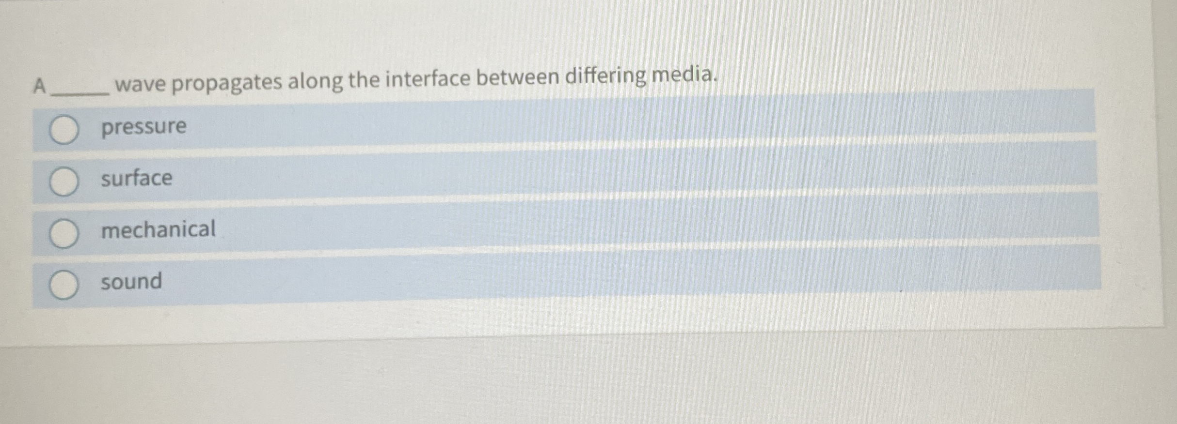 A wave propagates along the interface between