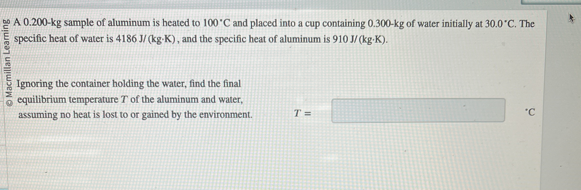 A 0 . 2 0 0 - k g sample of aluminum is heated to