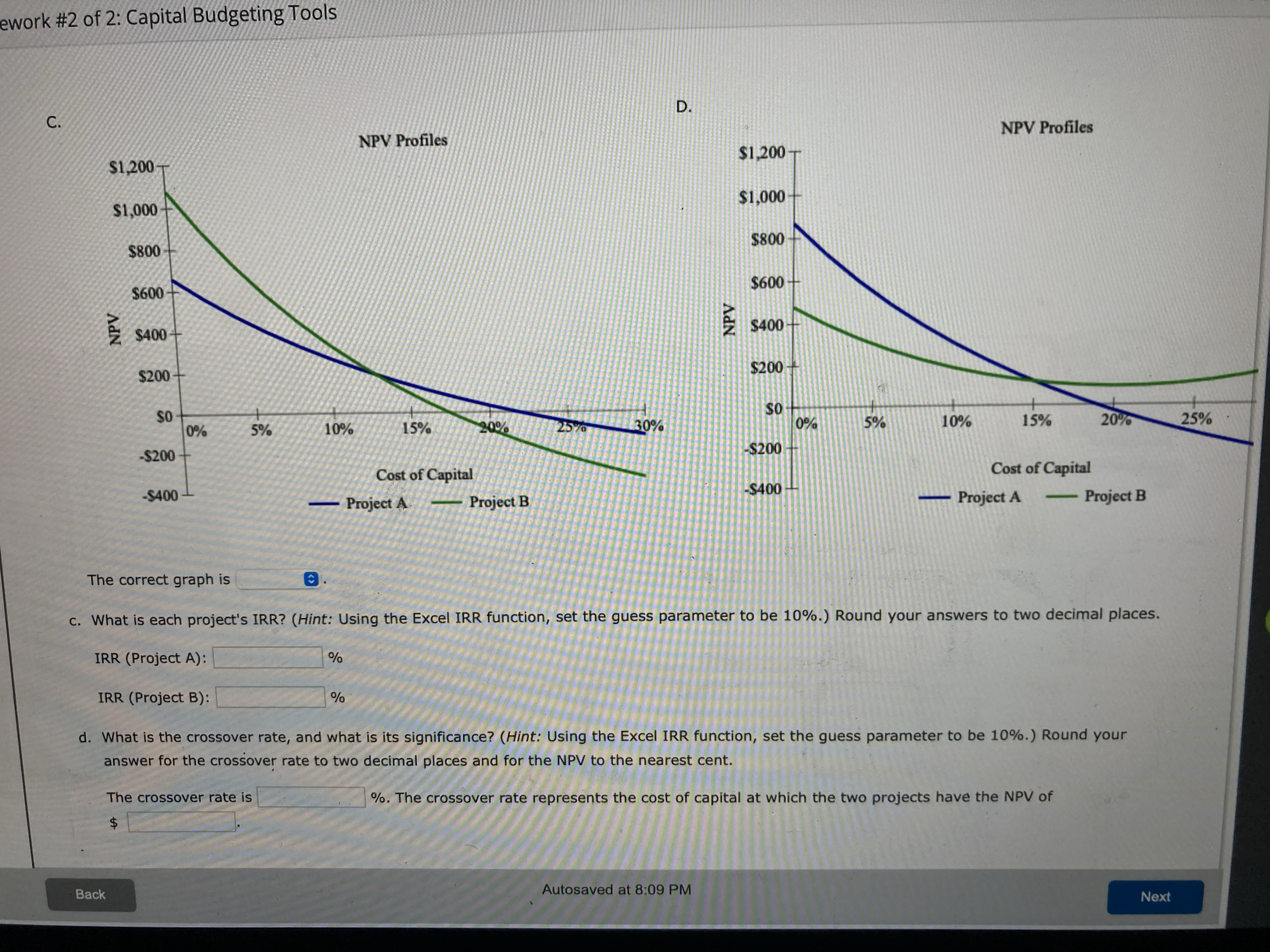 Excel Activity: Capital Budgeting Tools Start